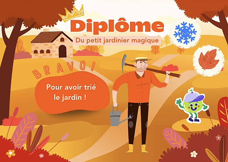 Diplôme du petit jardinier magique remis aux enfants